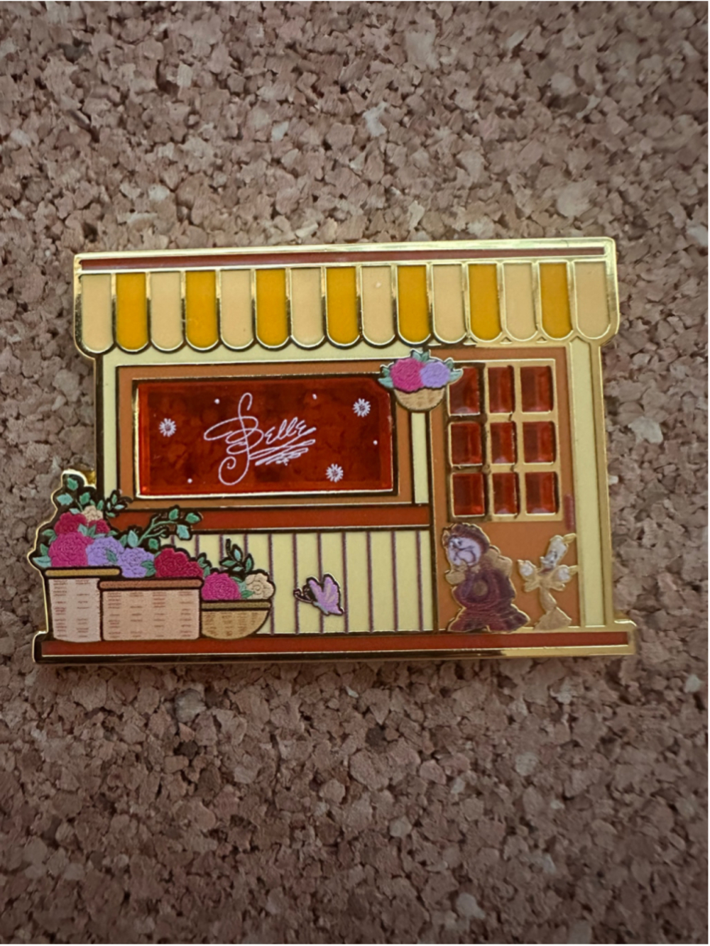 Disney Belle Beauty and the Beast Enamel Pin Boutique Storefront Design
